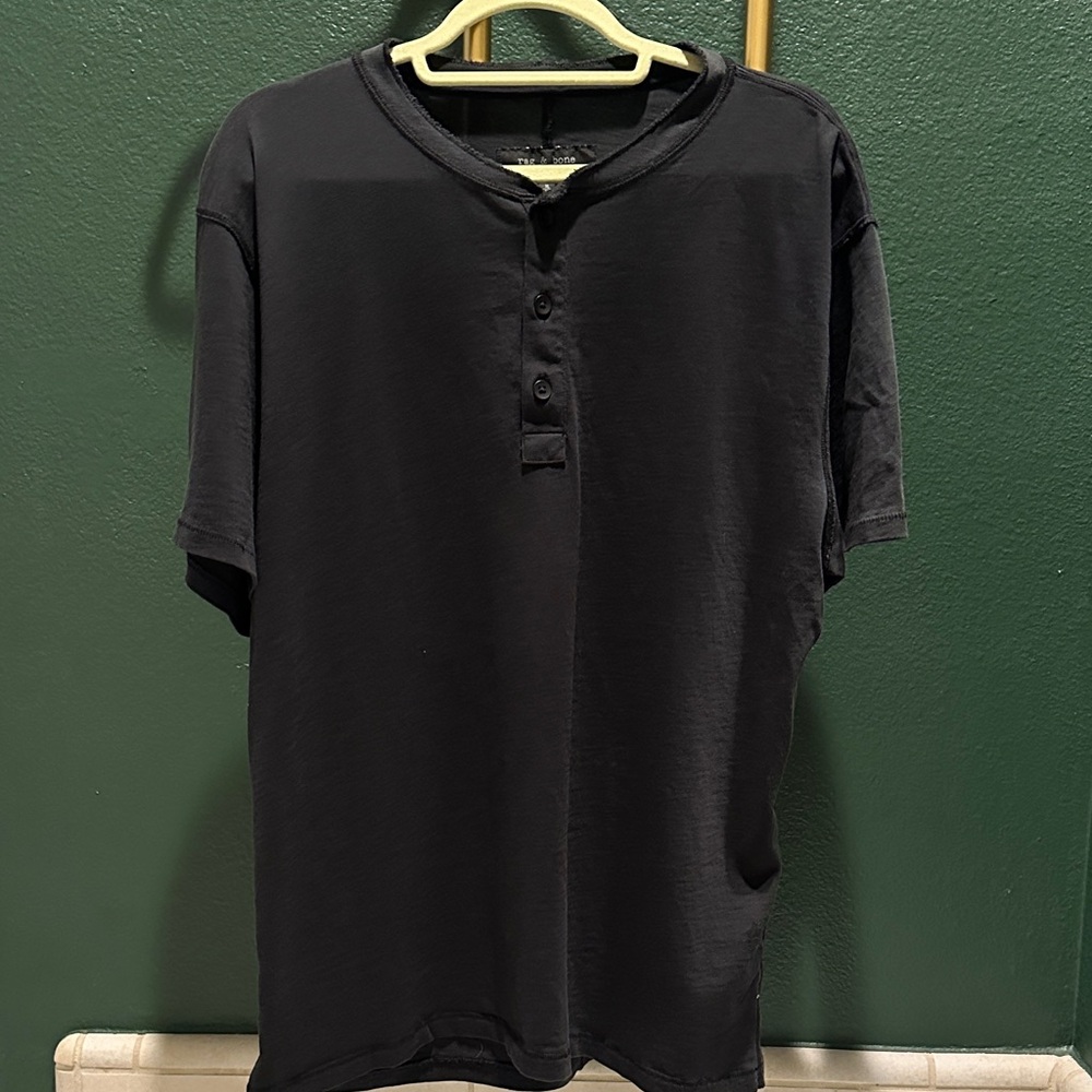 rag & bone Black Short Sleeve Henley